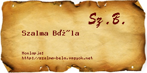Szalma Béla névjegykártya