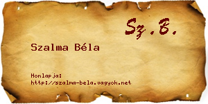 Szalma Béla névjegykártya