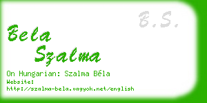 bela szalma business card